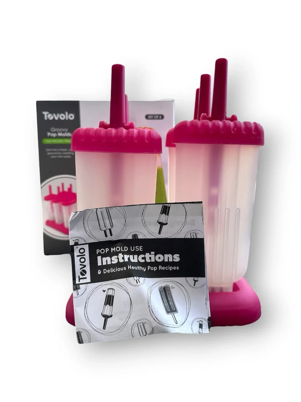 Tovolo Groovy Pop Molds - Pink (Set of 6)